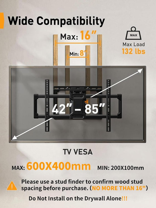 BAYCLARA Full Motion TV Wall Mount for 42-85'' TV