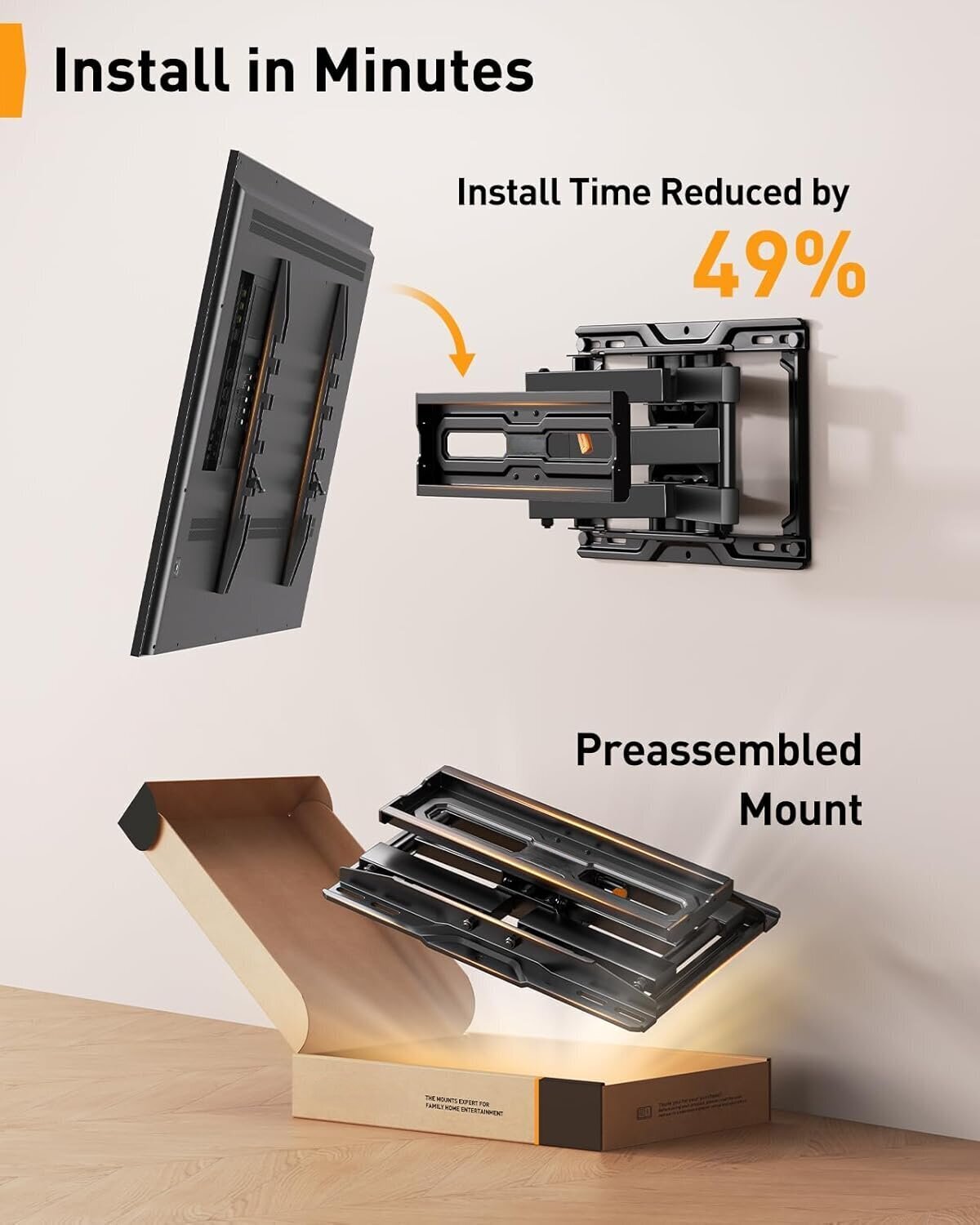 BAYCLARA Full Motion TV Wall Mount for 32-69'' TV