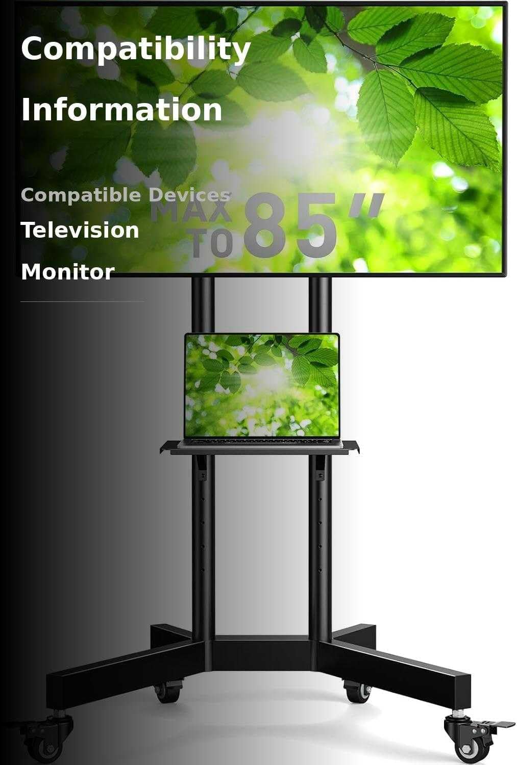 BAYCLARA  Rolling TV Stand for 32-85'' Screens