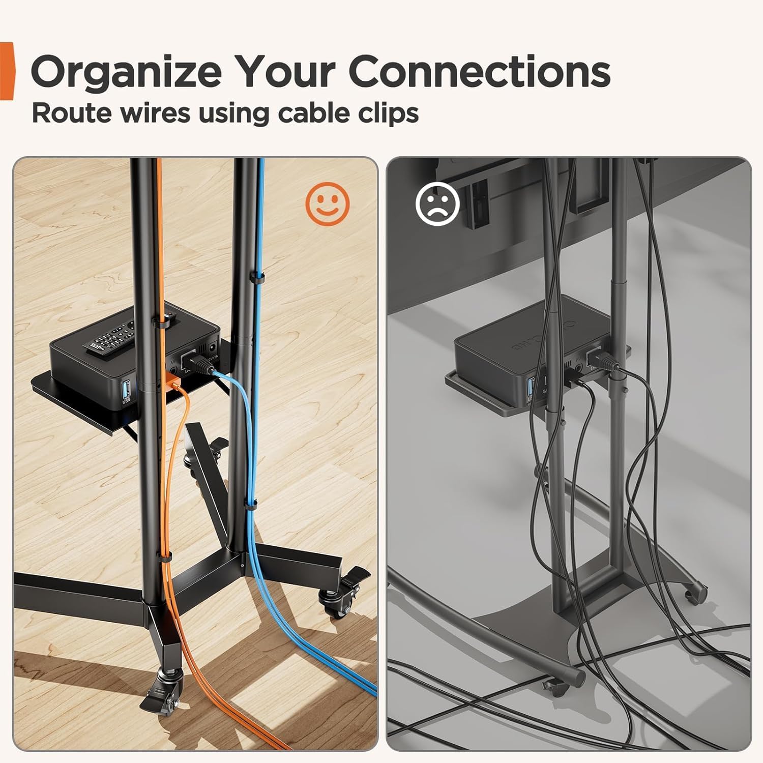 BAYCLARA  Rolling TV Stand for 32-85'' Screens