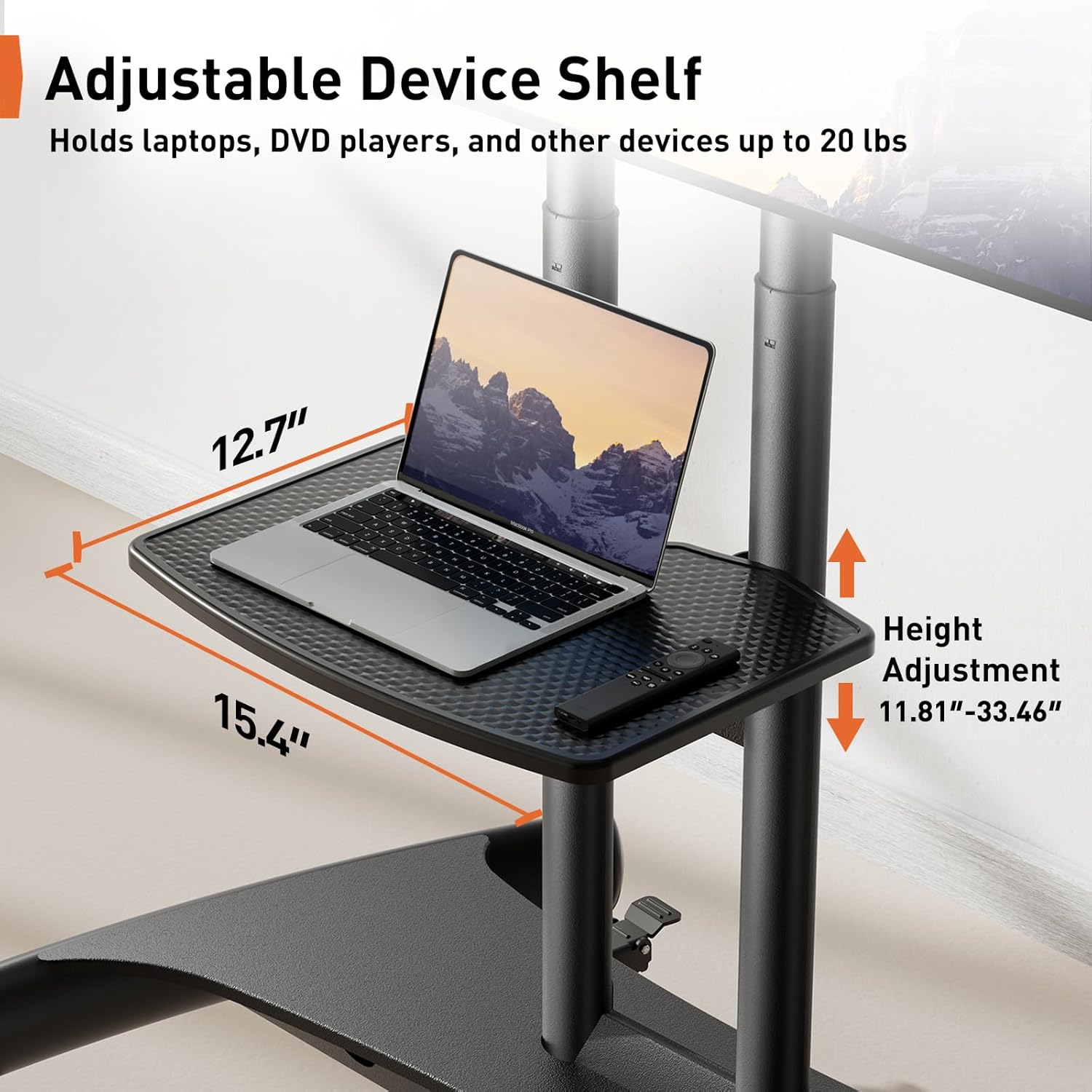 BAYCLARA Rolling TV Stand for 32-82'' Flat/Curved LED/LCD/OLED TVs