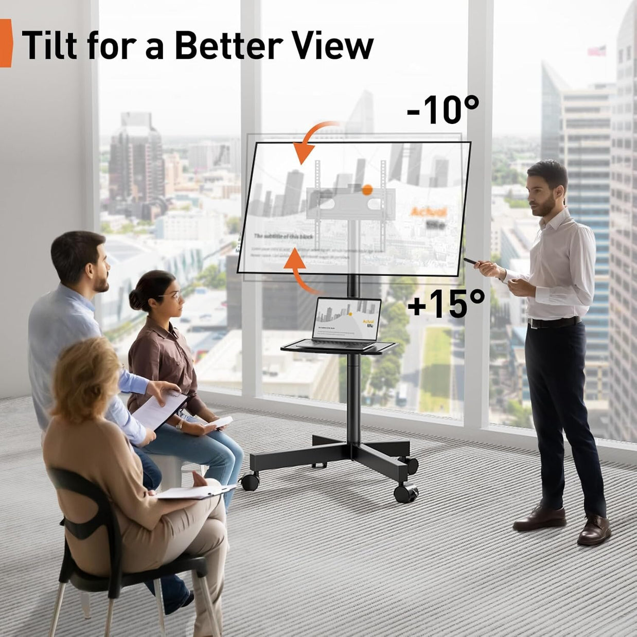 BAYCLARA Rolling TV Stand for 23-60'' LED Flat Screen/Curved TVs