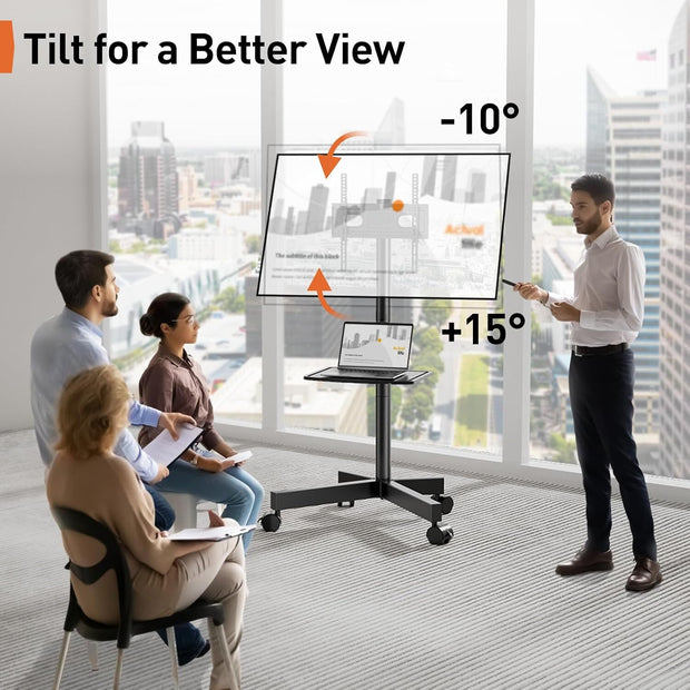 BAYCLARA Rolling TV Stand for 23-60'' LED Flat Screen/Curved TVs