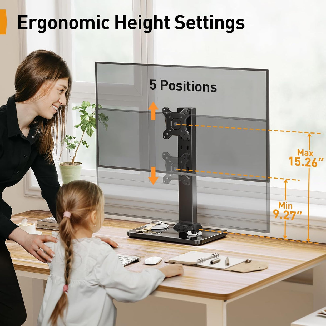 BAYCLARA  Freestanding Monitor Mount for 13-34‘’ TV with 360 Degree Rotation