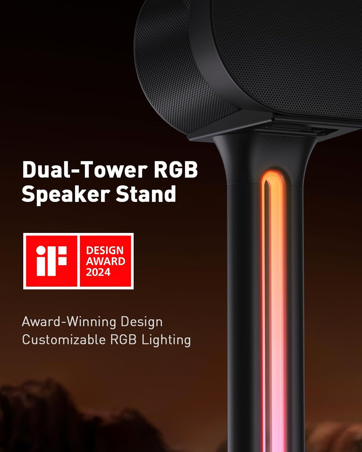 BAYCLARA Speaker Stands Pair Sonicbeam™ with RGB Lighting for Sonos Era 300