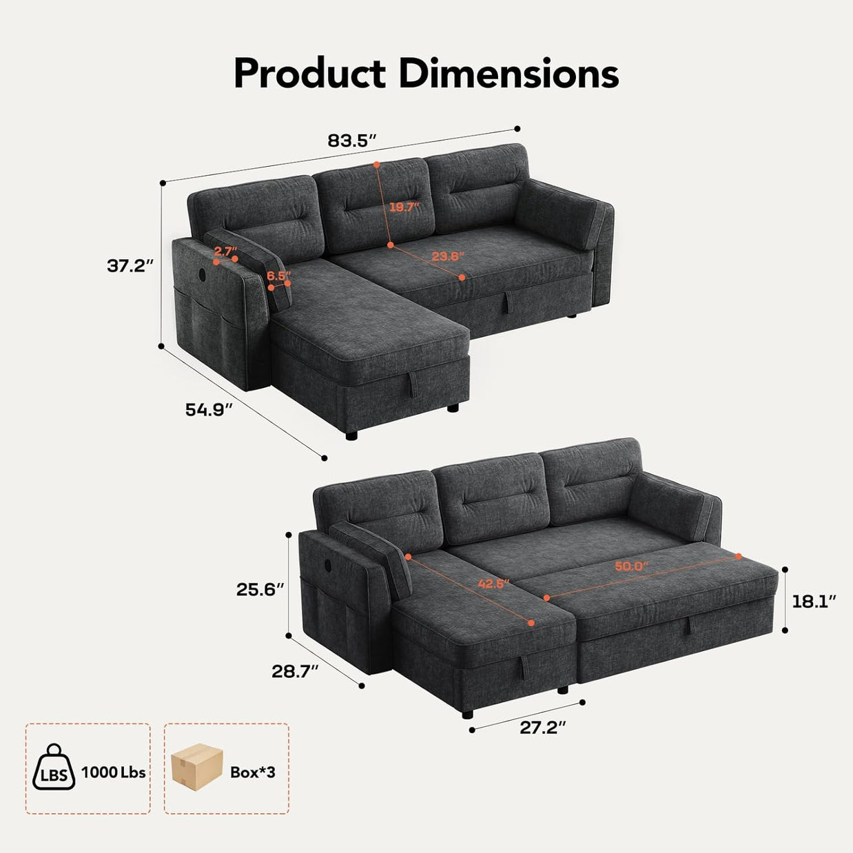 BAYCLARA Sectional Sofa Bed