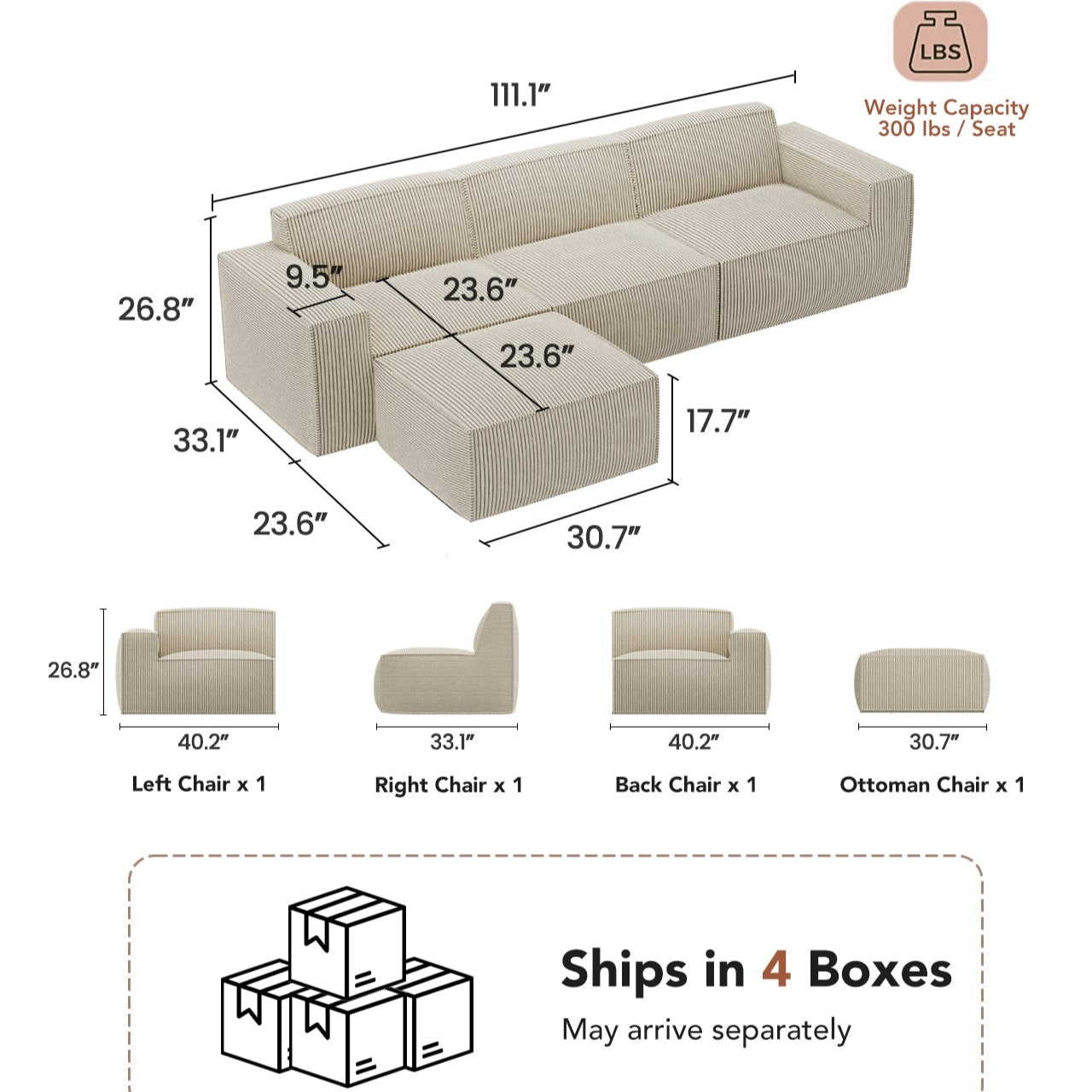 BAYCLARA Urban Nest Modular Sofa - White