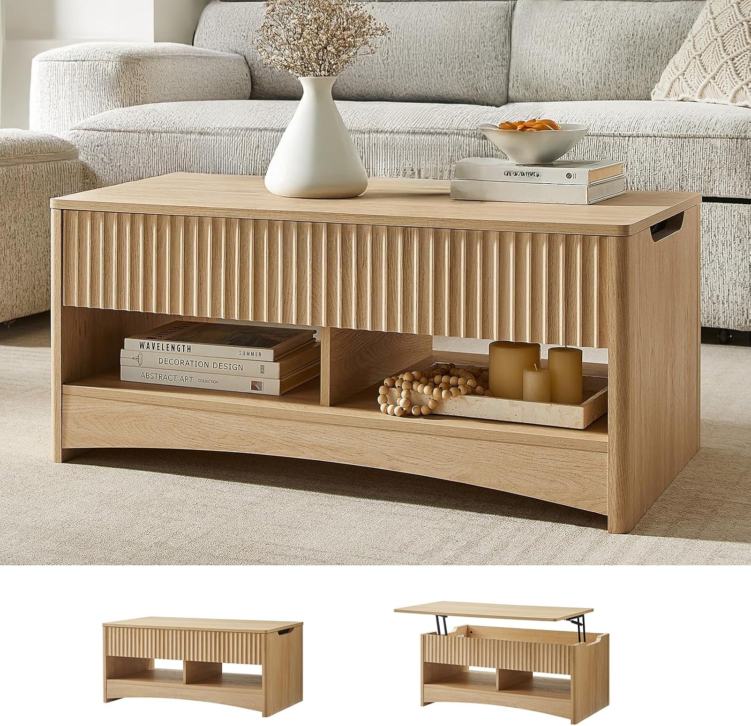 BAYCLARA Oak Lift Top Coffee Table