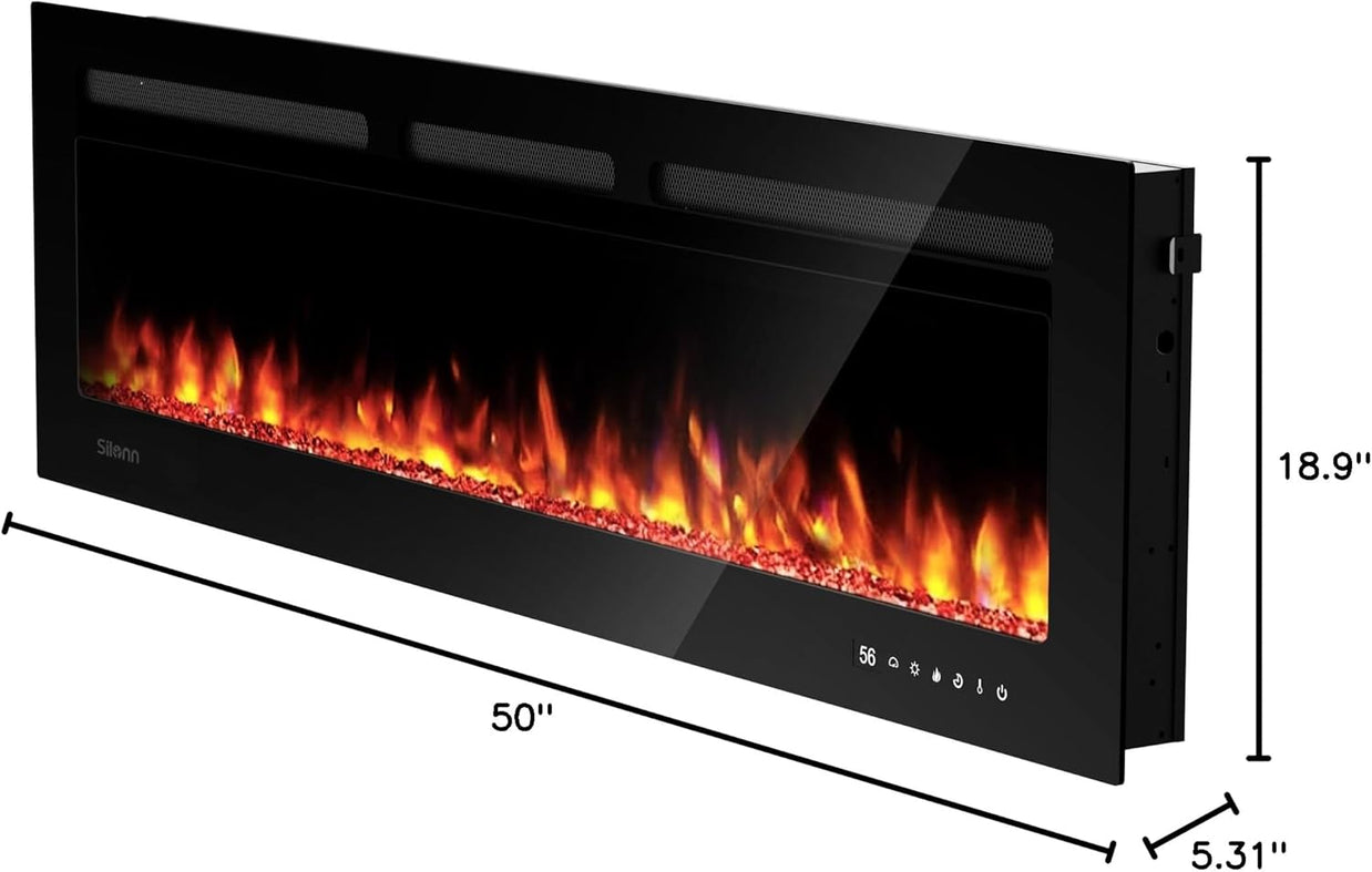 BAYCLARA Electric Fireplace Heater with App